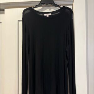 Chelsea28 Classic Sheer Black Knit Top